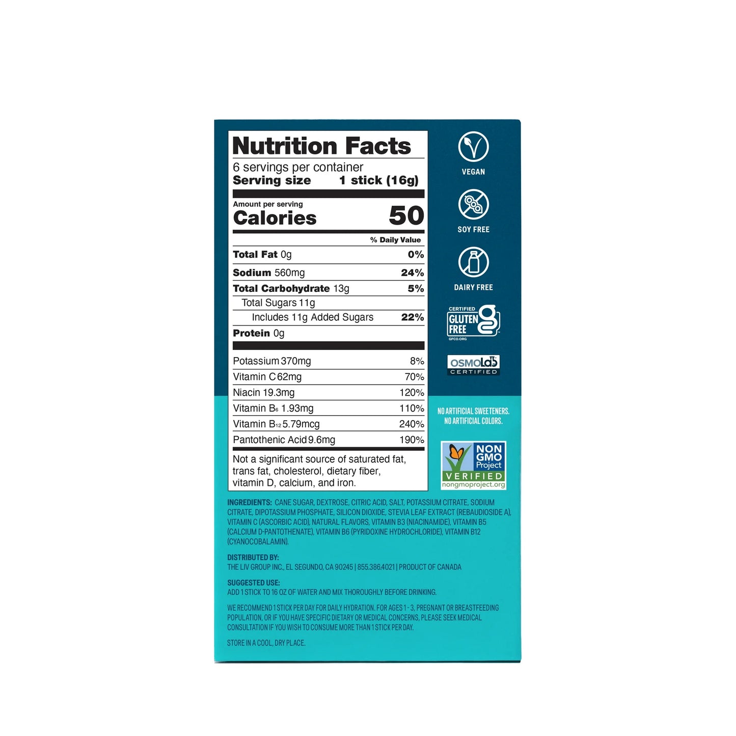 Electrolyte Drink Mix Packets, 6 ct