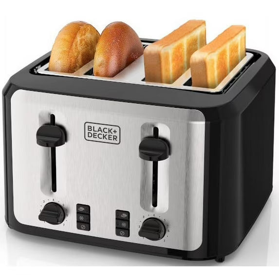 4-Slice Stainless Steel Toaster with Extra-Wide Slots