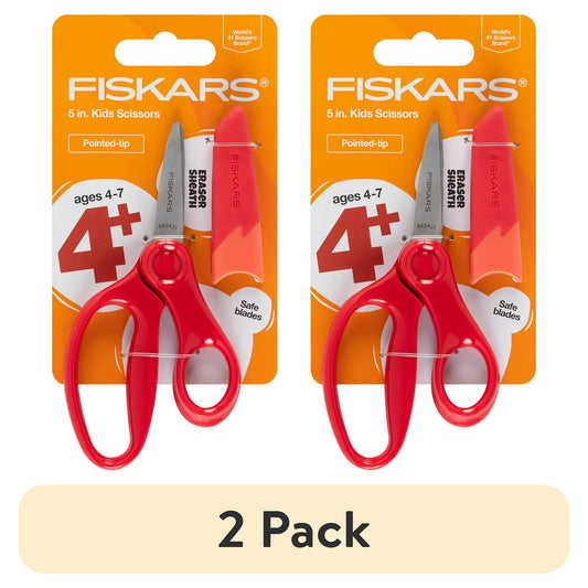 Student Scissors, 2-Pack (Red, 5-Inch)