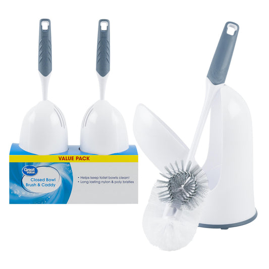 2pk Toilet Brush W/ Caddy