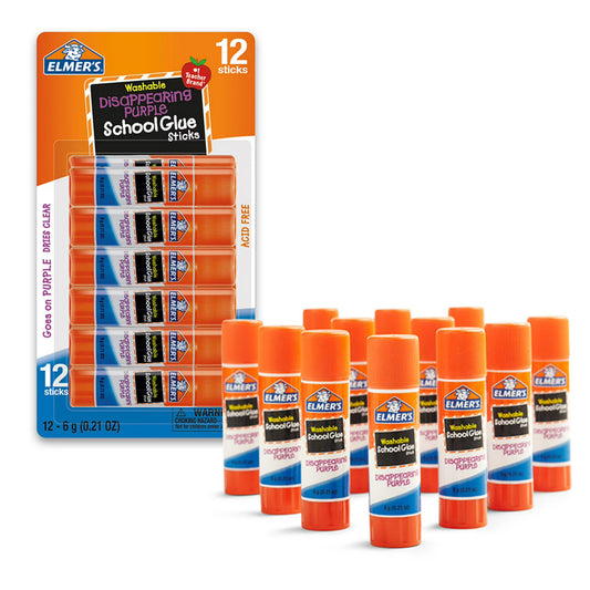 Washable School Glue Sticks, 6-Pack