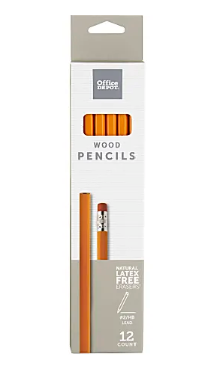 Wooden Pencils, No. 2, Pre-Sharpened, 12 ct
