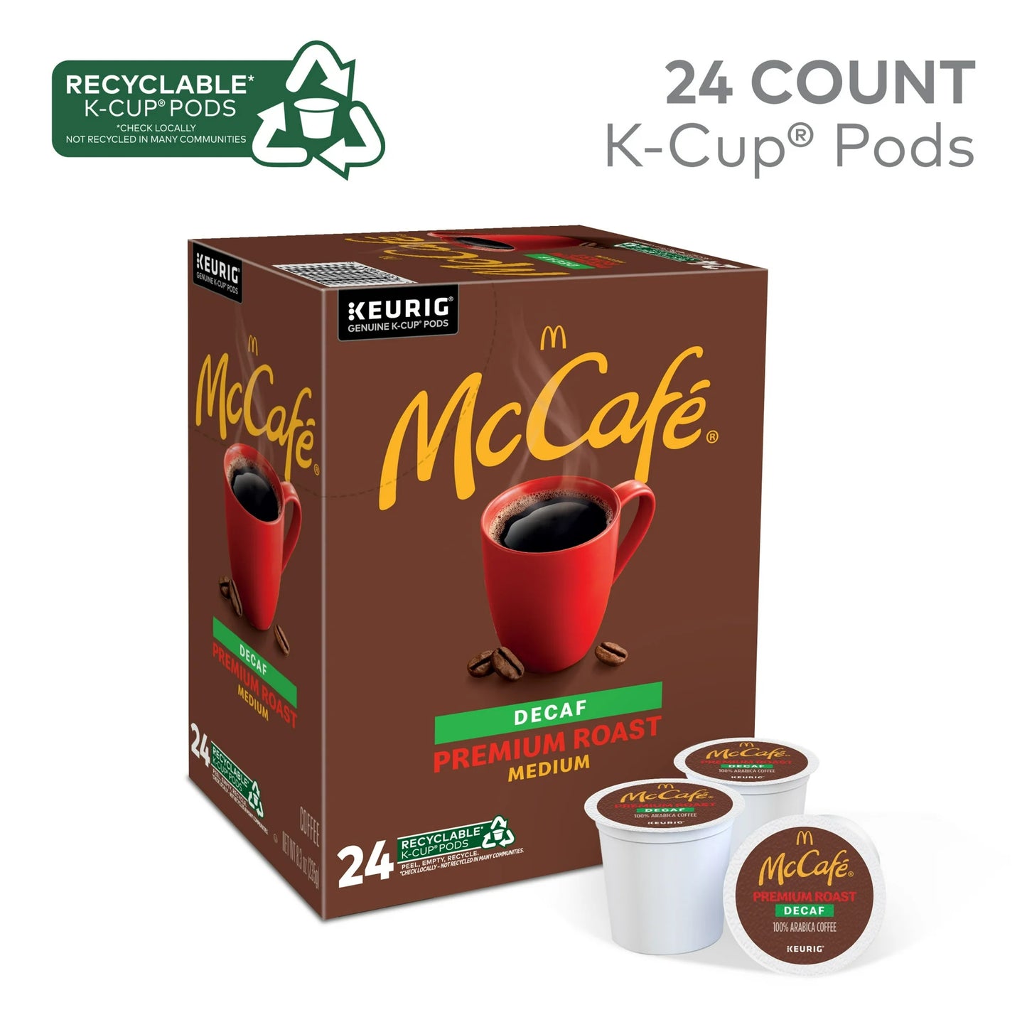 Single Serve Coffee Pods, Medium Roast, 24 ct