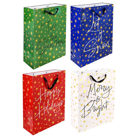 Holiday Gift Bag Set (4-Pack, Extra Large)