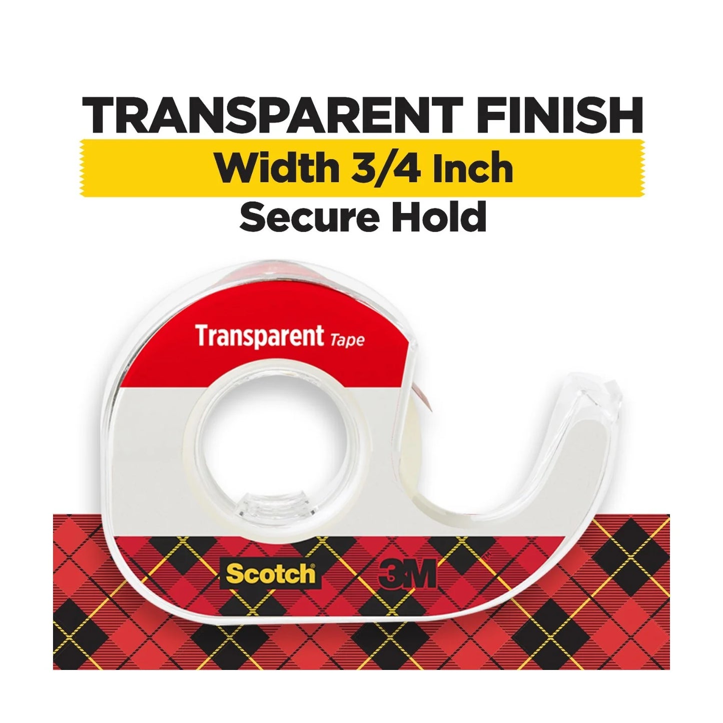 Transparent Tape Dispenser with 3 Rolls